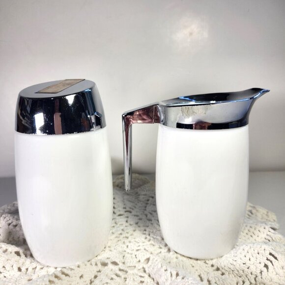 Dominion Glass Spice of Life Cream and Sugar Set Mid Century Country Kitchen - Picture 6 of 10